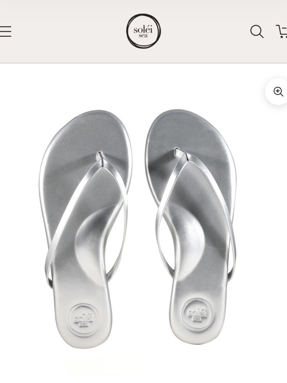 Women's Silver Metallic Thong Sandals